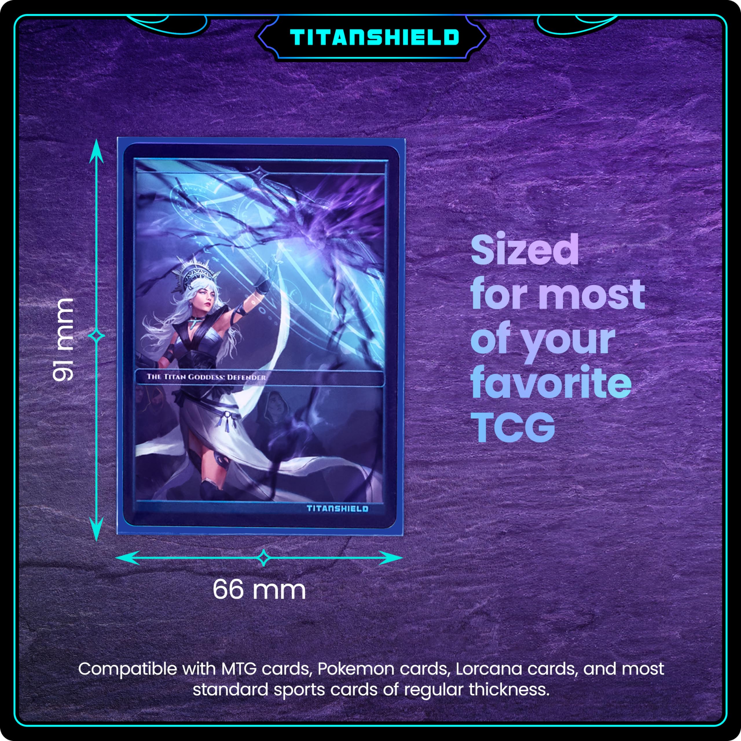 TitanShield Blue Card Sleeves (150 Pack) - Standard 66x91mm for TCG