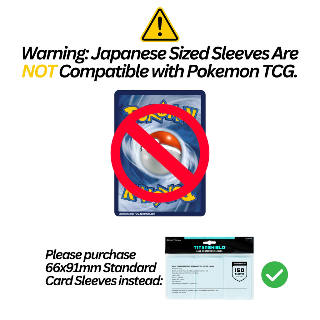 TitanShield Clear Small Japanese Size Card Sleeves (150 Pack) – 100 Micron Deck Protectors for Yu-Gi-Oh, Vanguard, Kpop Photocards