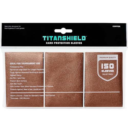 TitanShield Copper Standard Card Sleeves - 150 Pack, 66x91mm, 100-Micron Protection
