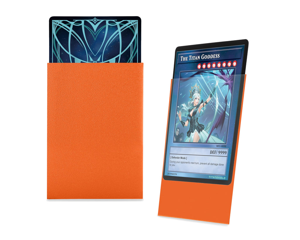 TitanShield Ember Orange 150 Sleeves – Small Japanese Size Deck Protector for Yu-Gi-Oh & Vanguard
