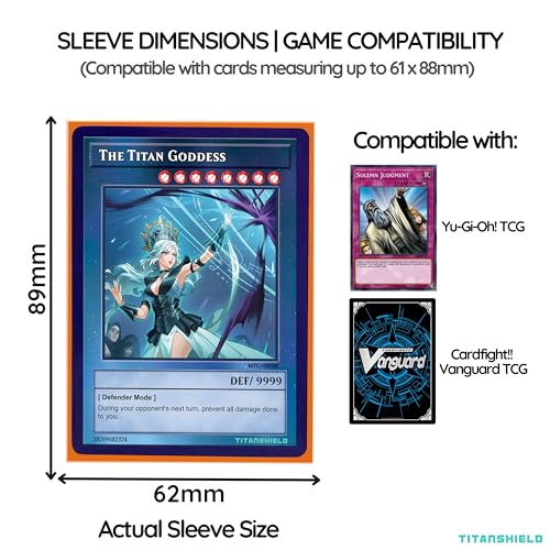 TitanShield Ember Orange 150 Sleeves – Small Japanese Size Deck Protector for Yu-Gi-Oh & Vanguard