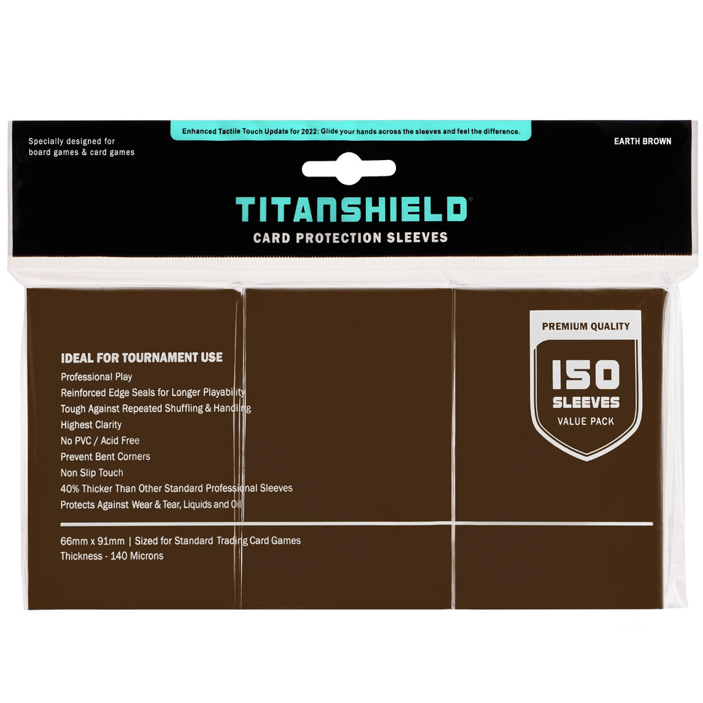 TitanShield Premium Card Sleeves – Earth Brown, Standard (66x91mm), 150-Pack for TCG Protection