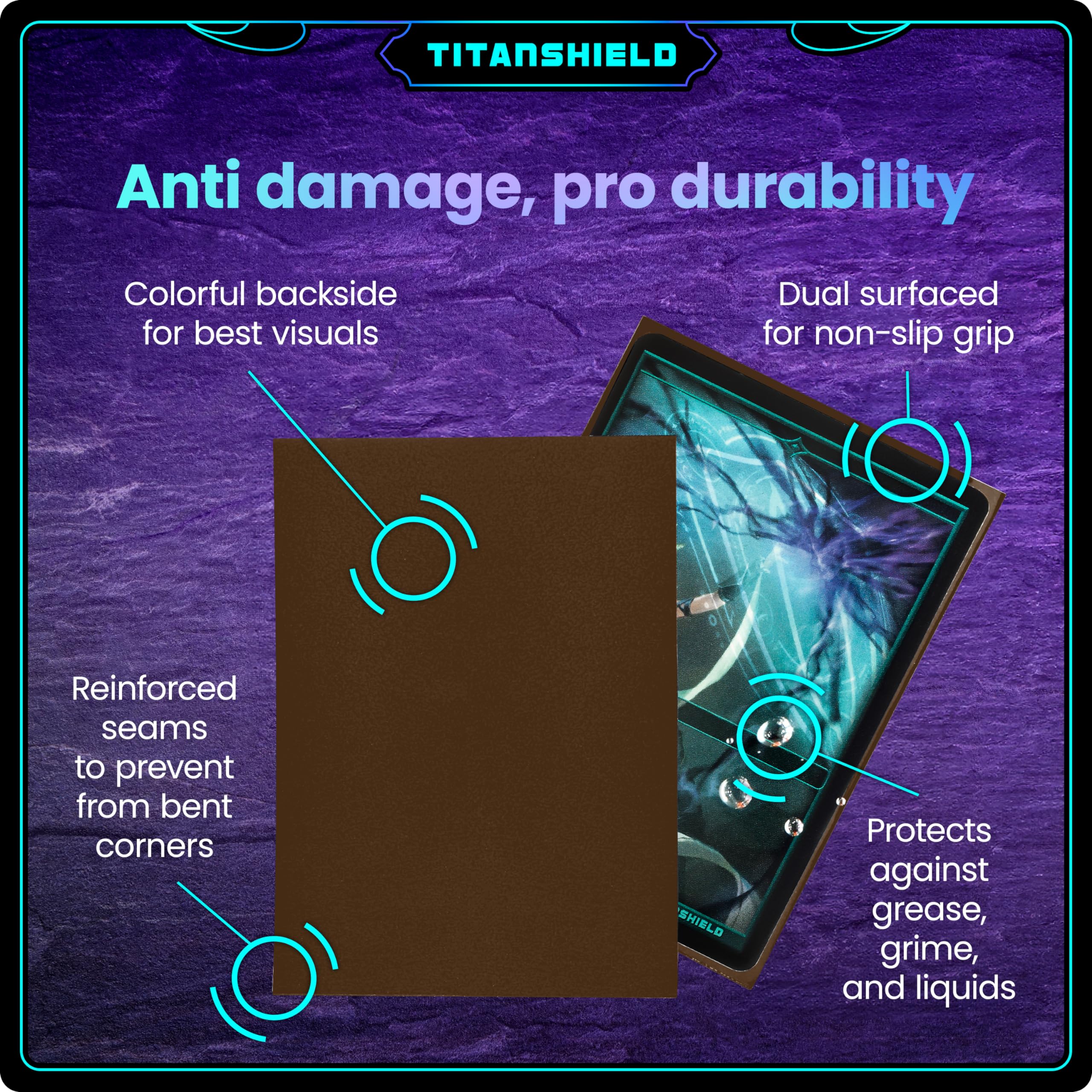 TitanShield Premium Card Sleeves – Earth Brown, Standard (66x91mm), 150-Pack for TCG Protection