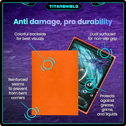 TitanShield Premium Card Sleeves (Ember Orange, Standard 66x91mm, 150-Pack) – Dual-Textured Matte Back & Glossy Front
