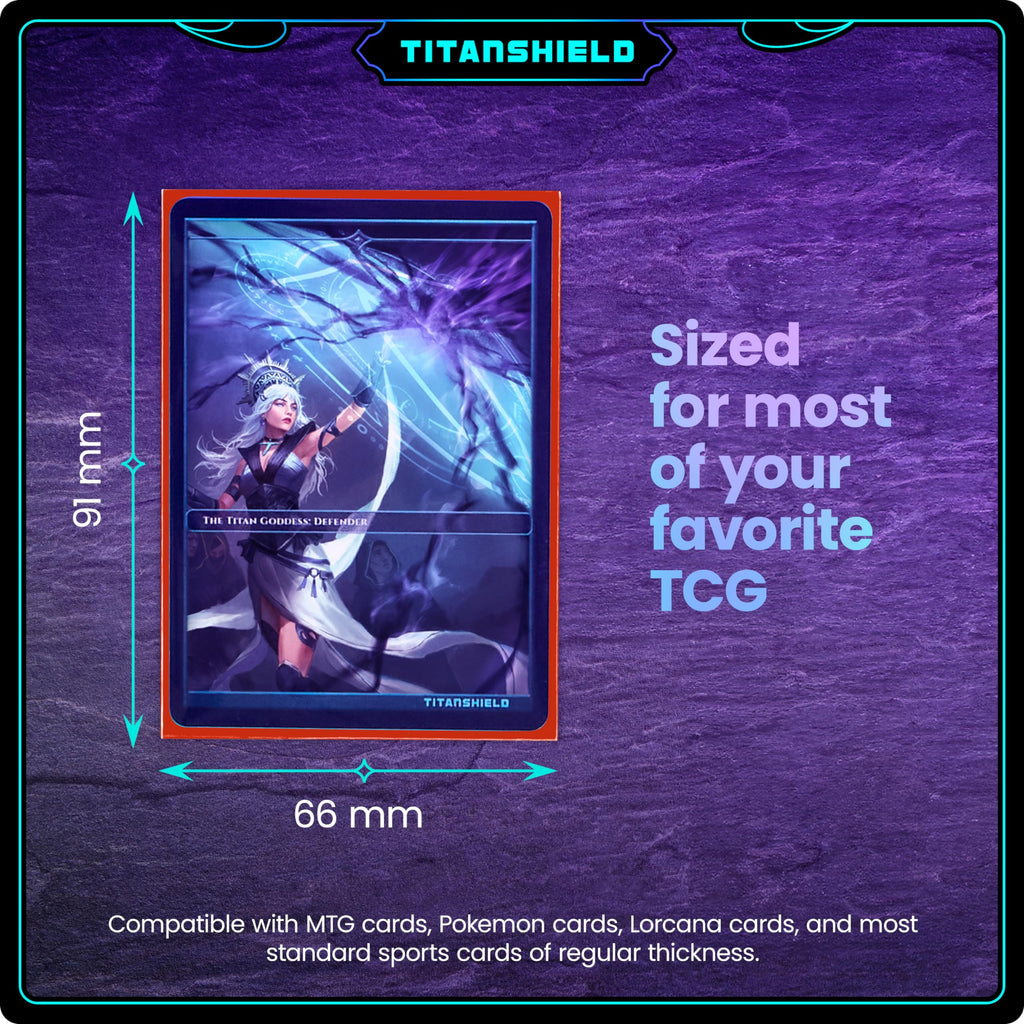 TitanShield Red Standard Card Sleeves (150 Pack) - 66x91mm for Pokemon, MTG, Lorcana & More
