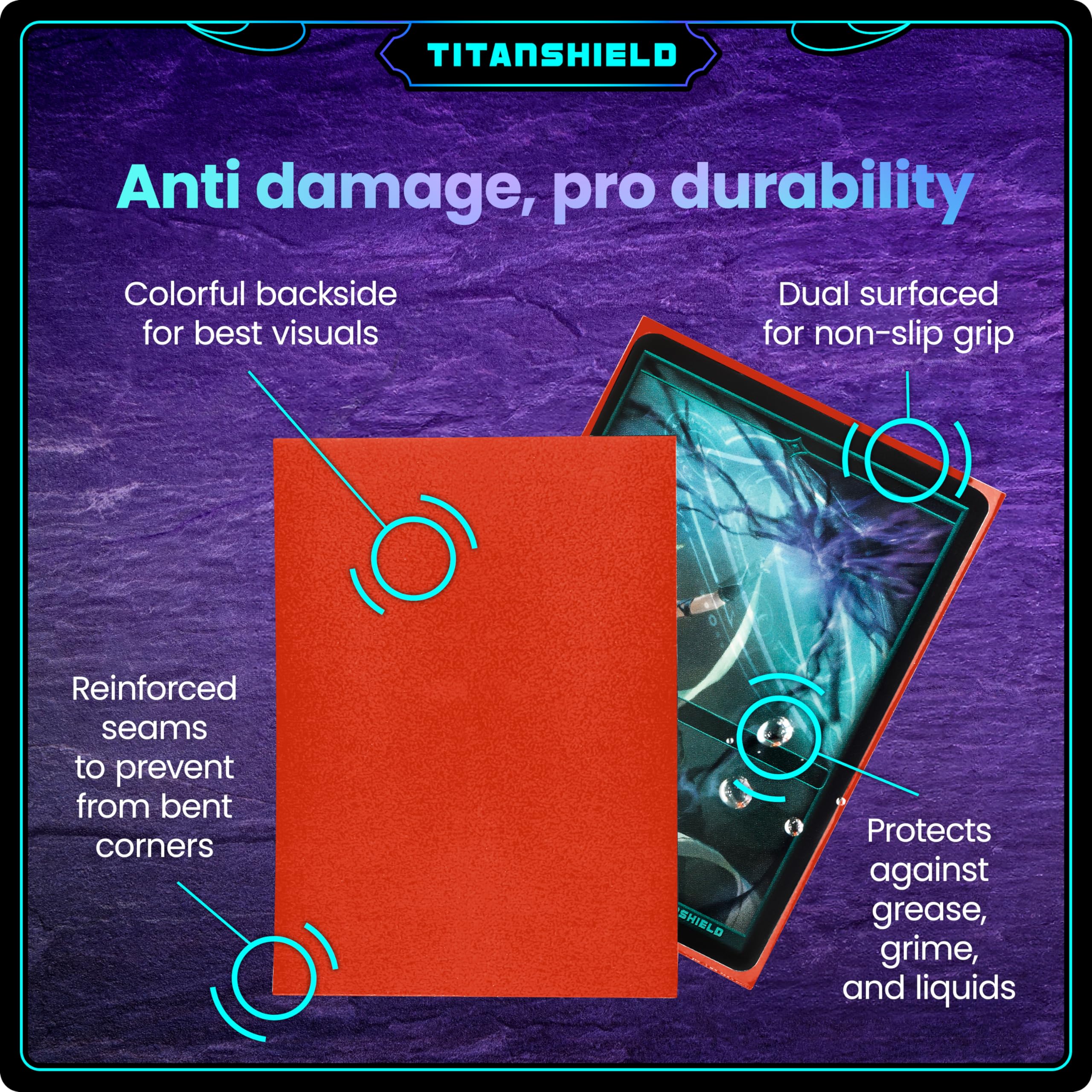 TitanShield Red Standard Card Sleeves (150 Pack) - 66x91mm for Pokemon, MTG, Lorcana & More