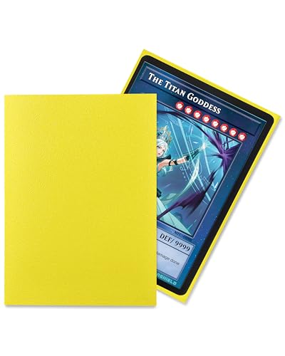 TitanShield Small Japanese Size Card Sleeves (150 Pack, Yellow) – Deck Protectors for Yu-Gi-Oh, Vanguard & More