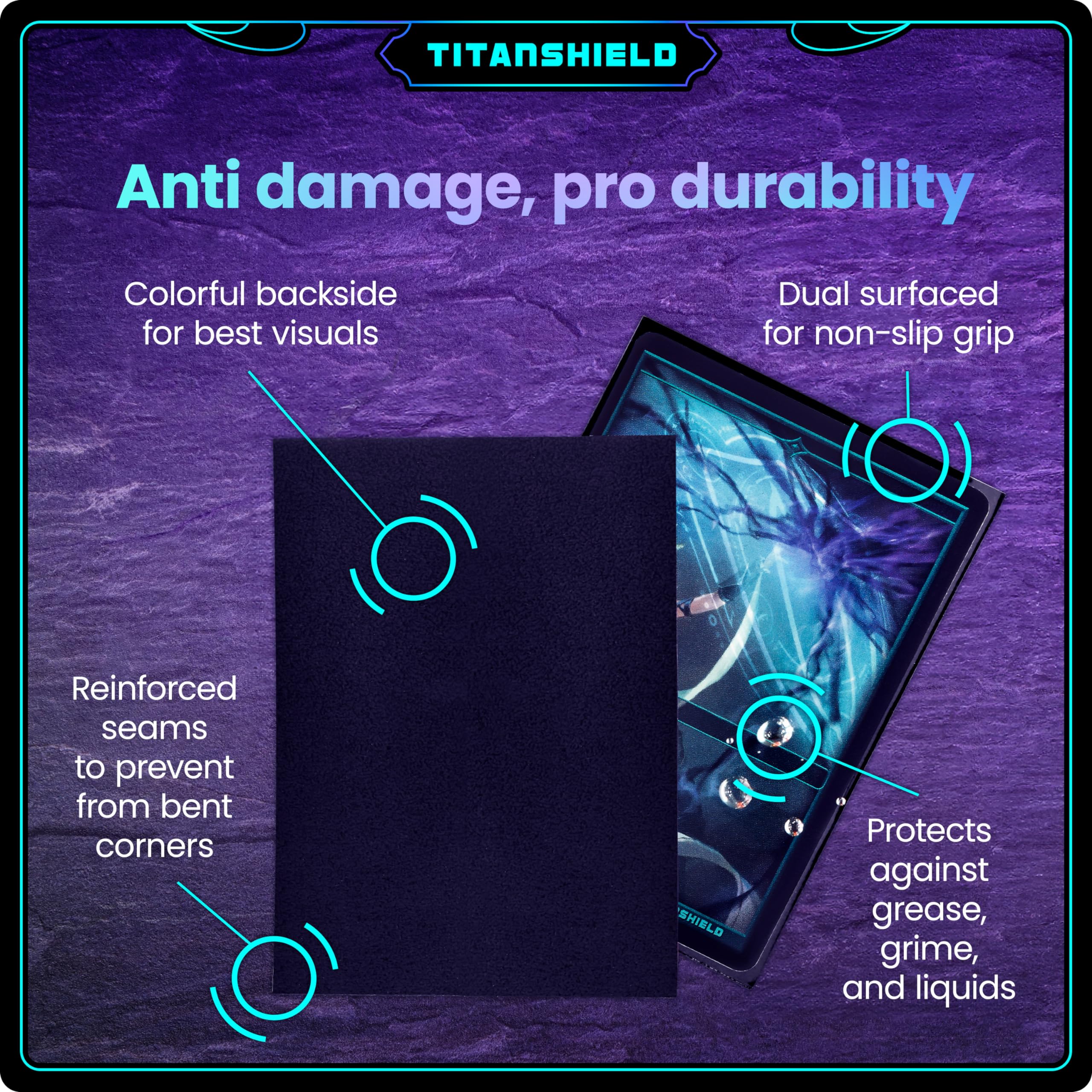TitanShield Standard Card Sleeves (150-Pack) - 66x91mm Black, Compatible with MTG, Pokemon, Lorcana, One Piece