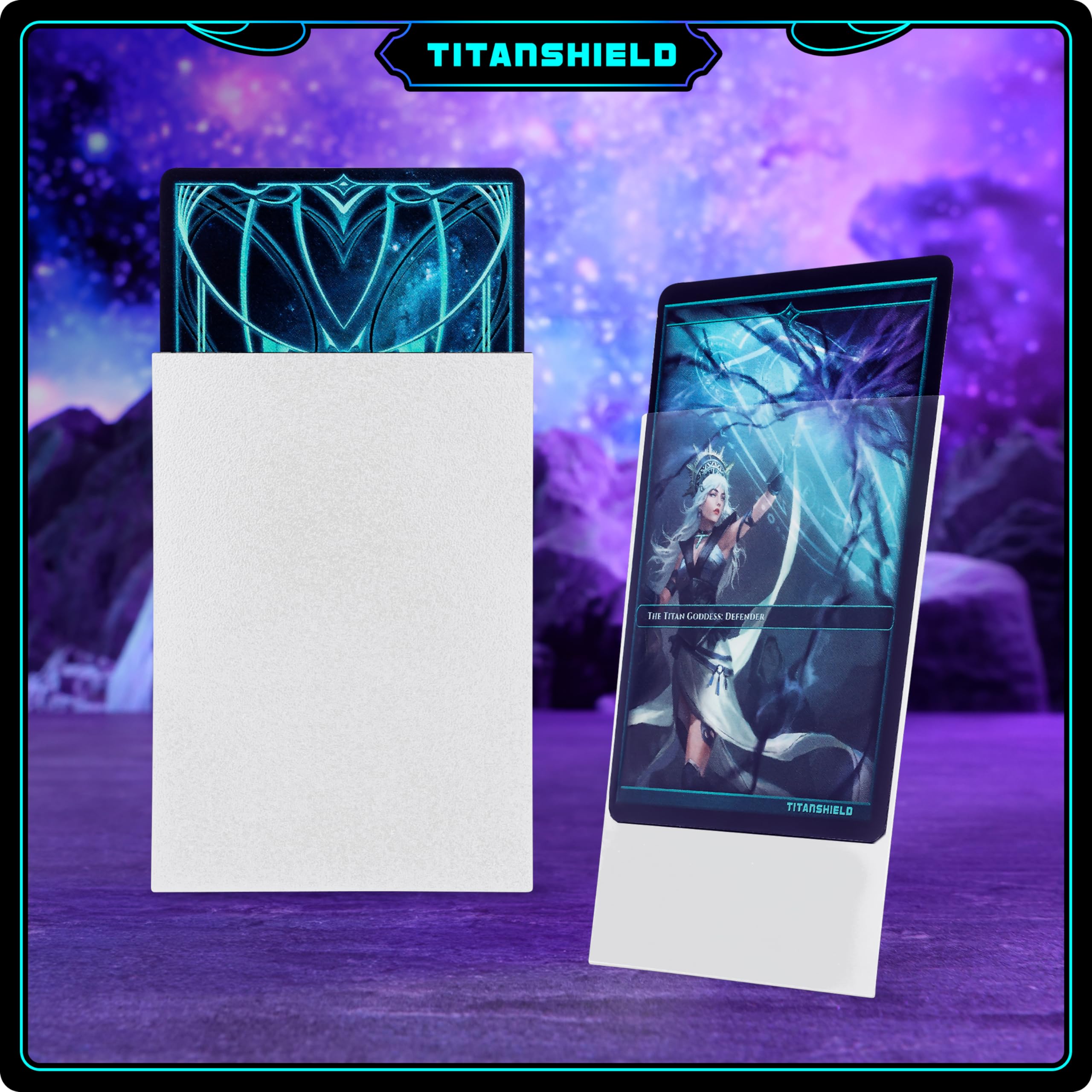 TitanShield Standard Card Sleeves 150 Pack – 66x91mm White Polypropylene for TCG
