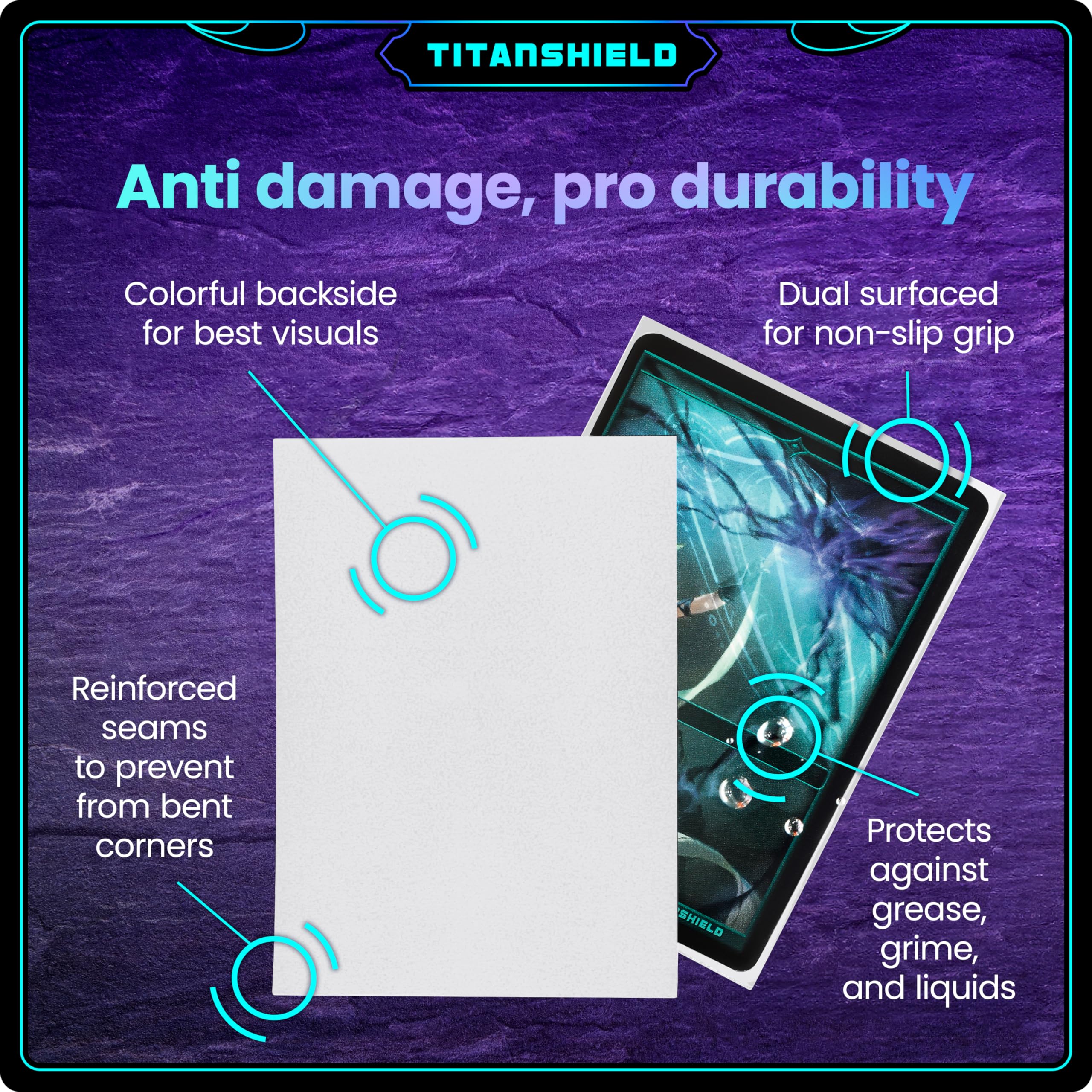TitanShield Standard Card Sleeves 150 Pack – 66x91mm White Polypropylene for TCG
