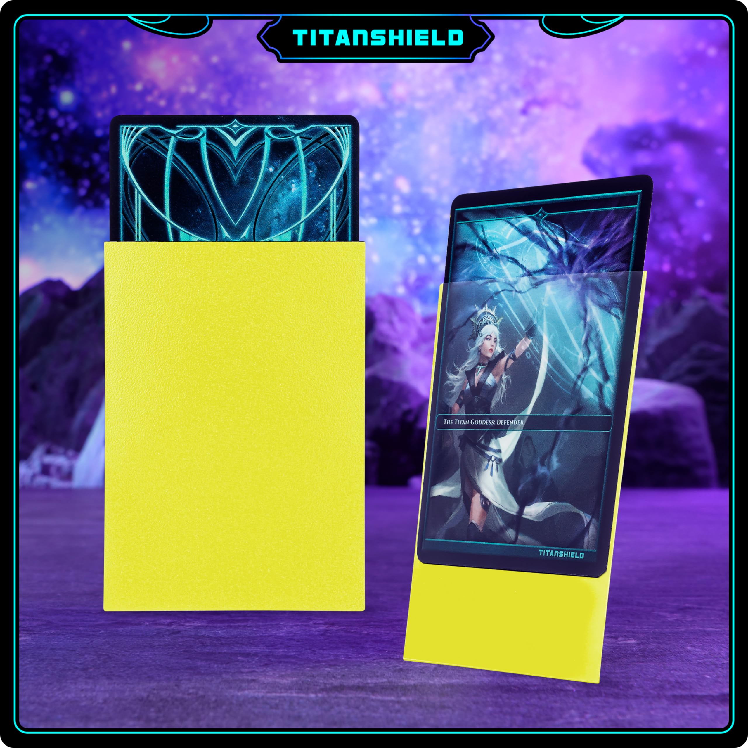 TitanShield Standard Card Sleeves (Yellow, 150-Pack) – 66x91mm Premium Protection for TCG Collections