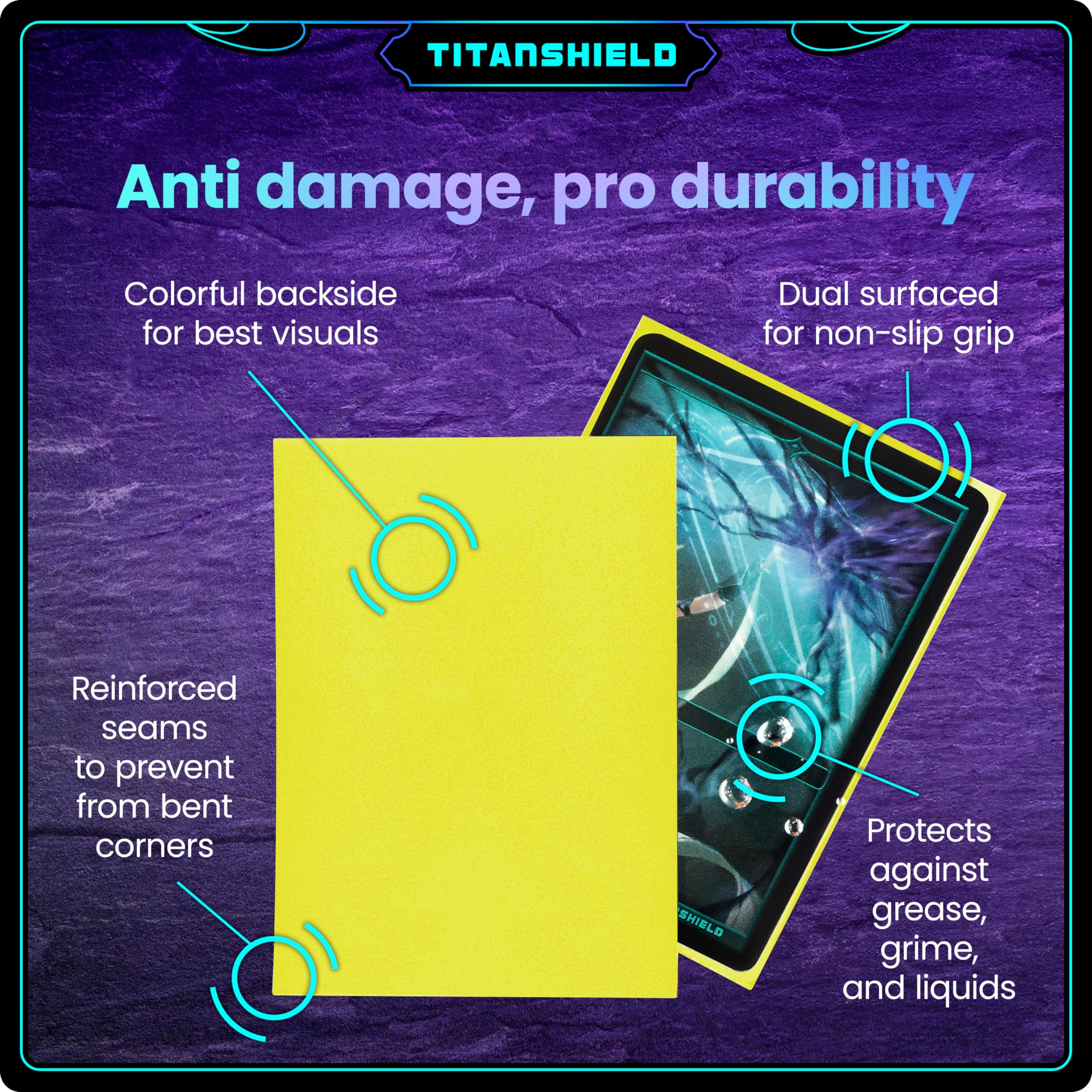TitanShield Standard Card Sleeves (Yellow, 150-Pack) – 66x91mm Premium Protection for TCG Collections