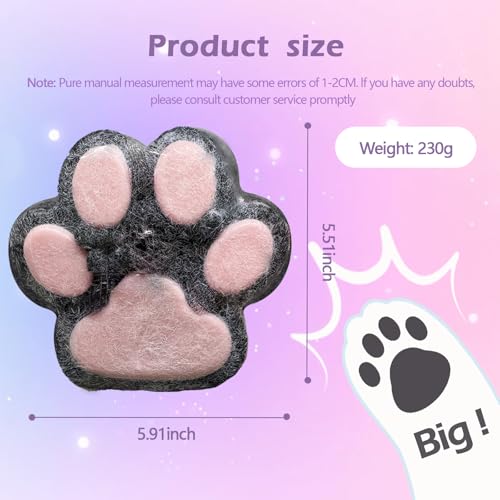 Titata Taba Giant Cat Paw Squishy Toy – Oversized Stress Relief Fidget for Kids & Adults (Black & Pink)