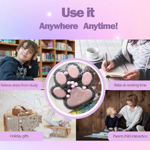 Titata Taba Giant Cat Paw Squishy Toy – Oversized Stress Relief Fidget for Kids & Adults (Black & Pink)
