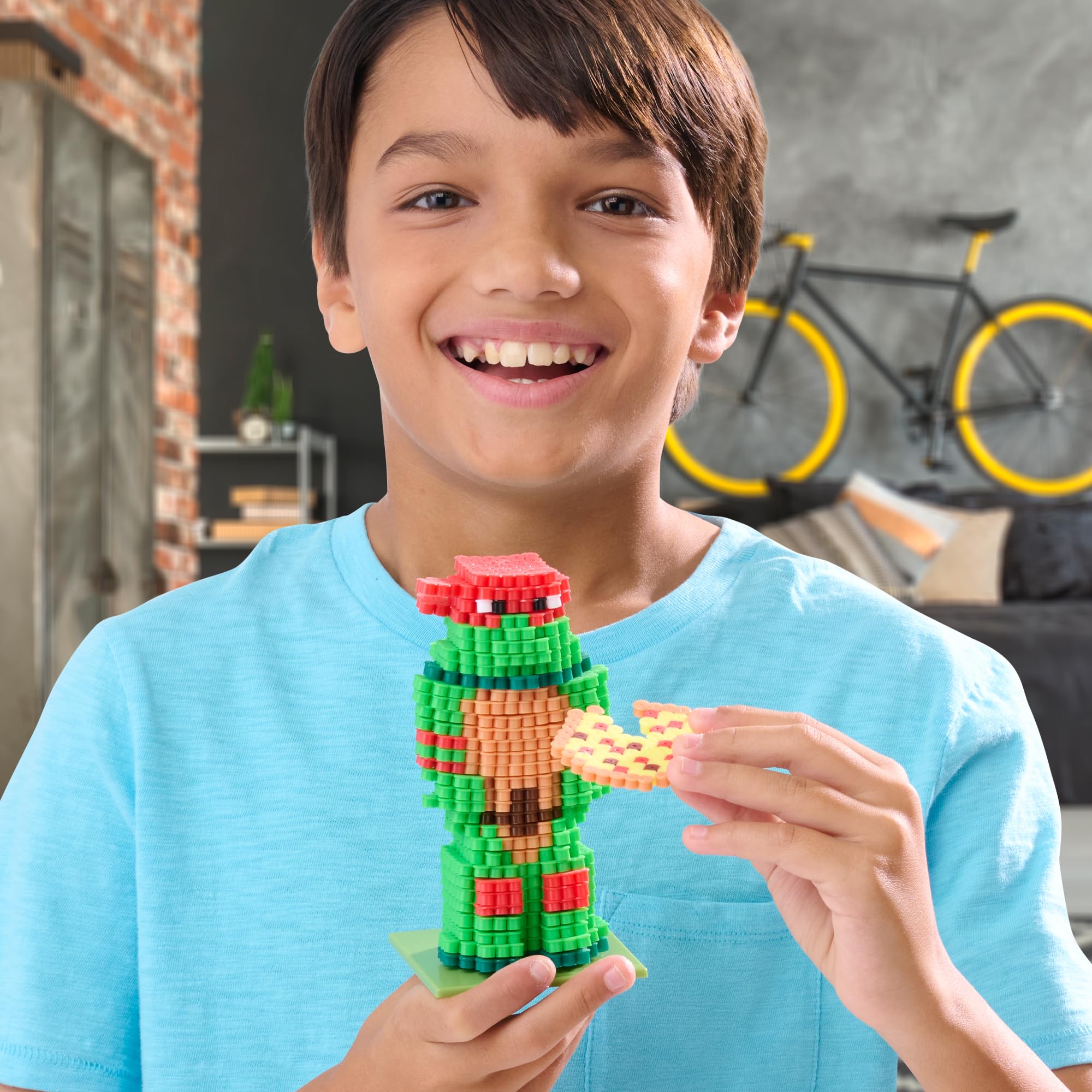TMNT Pixel Creations Bead Kit – 2500 Beads, Pegboards & Templates for DIY Teenage Mutant Ninja Turtles Crafts