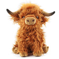 Toaje 10.8 Inch Brown Highland Cow Plush Toy - Handmade Soft Scottish Cattle Stuffed Animal