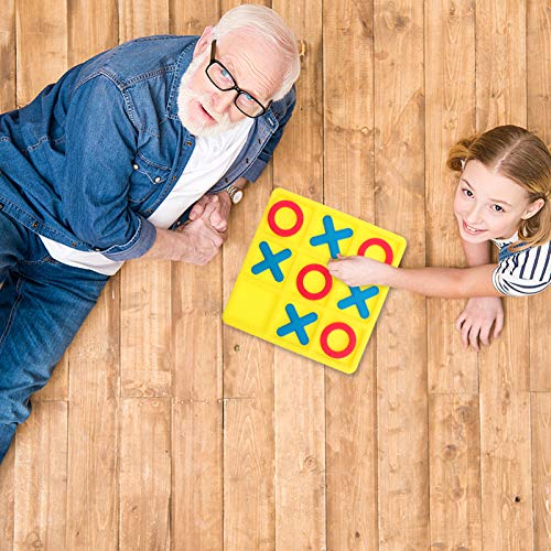 Toddmomy 2-Pack Tic Tac Toe Game: Portable Resin Plastic Board Game for Family Game Night, Travel, and Children's Learning