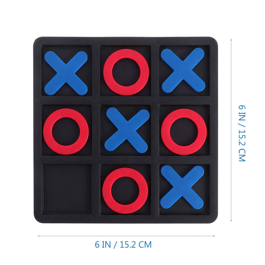 Toddmomy 2-Pack Tic Tac Toe Game: Portable Resin Plastic Board Game for Family Game Night, Travel, and Children's Learning