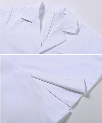 TOGROP 4-Piece Kids Lab Coat Costume - Thick White Doctor Scientist Dress-Up Set for Ages 3-12