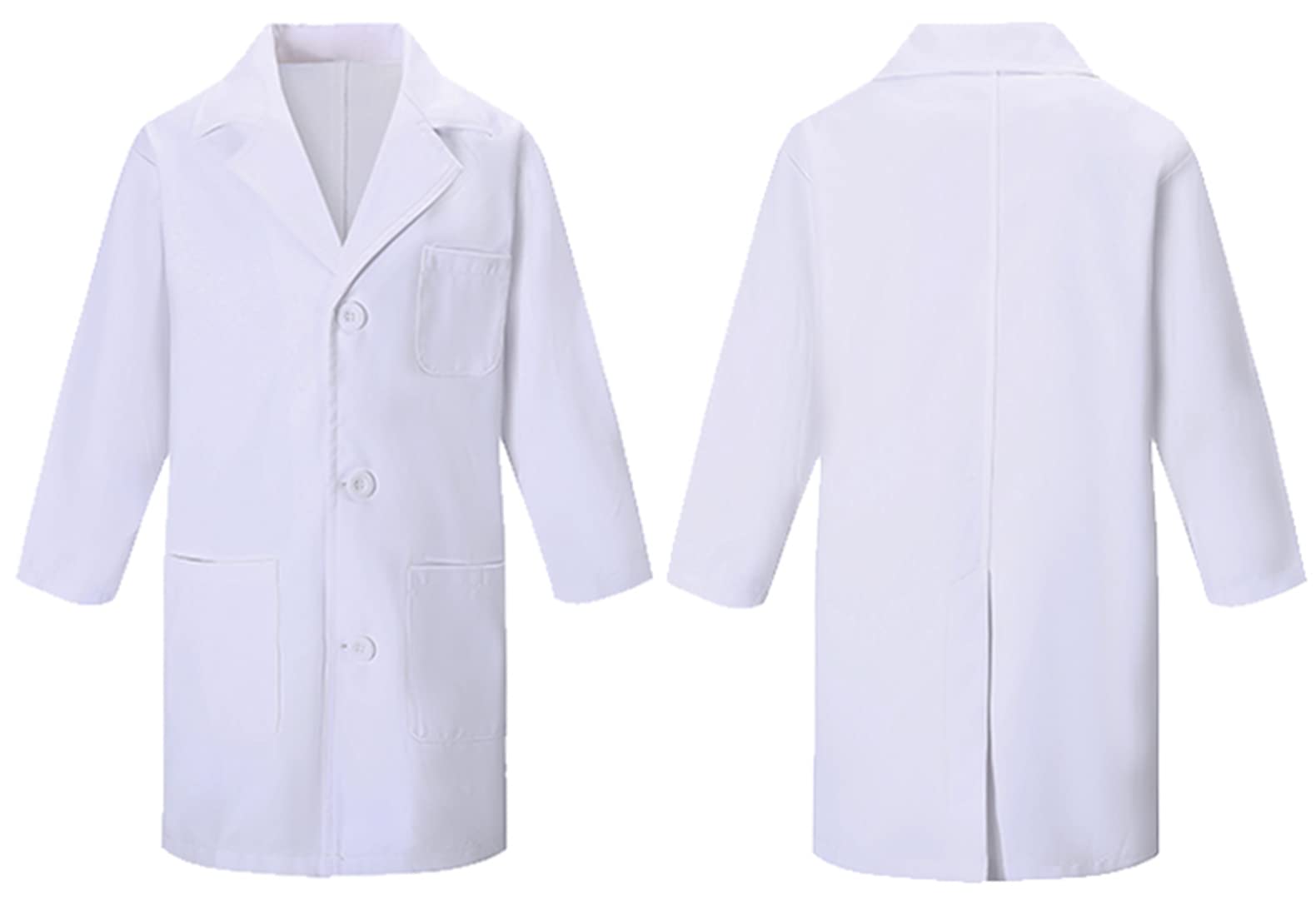 TOGROP 4-Piece Kids Lab Coat Costume - Thick White Doctor Scientist Dress-Up Set for Ages 3-12