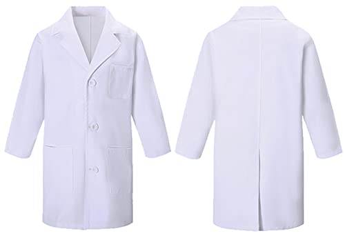 TOGROP 4-Piece Kids Lab Coat Costume Set – White, Goggles, ID Holder & Magnifier for Ages 3-12