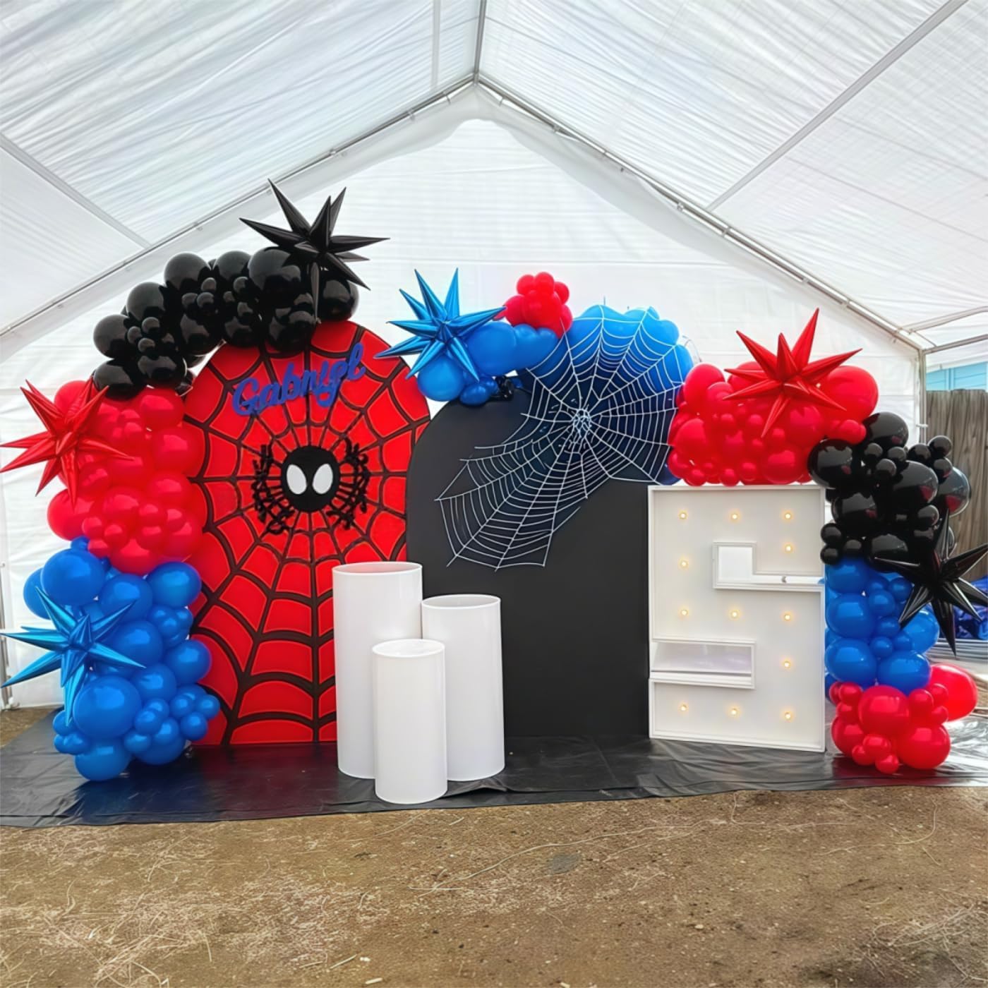 Togvu 101-Piece Red Blue Black Balloon Arch Garland Kit – Matte Latex Balloons for Birthday, Graduation, Party Decorations