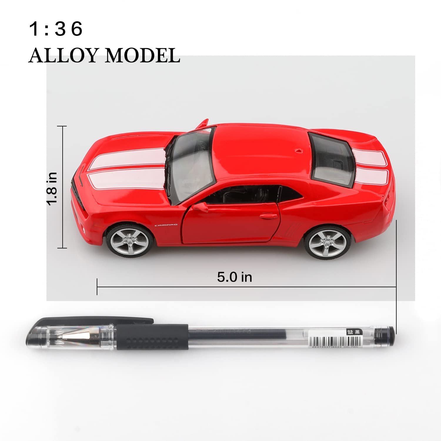 TOKAXI 1/36 Scale 2010 Chevy Camaro SS Diecast Car – Pull-Back Toy with Opening Doors