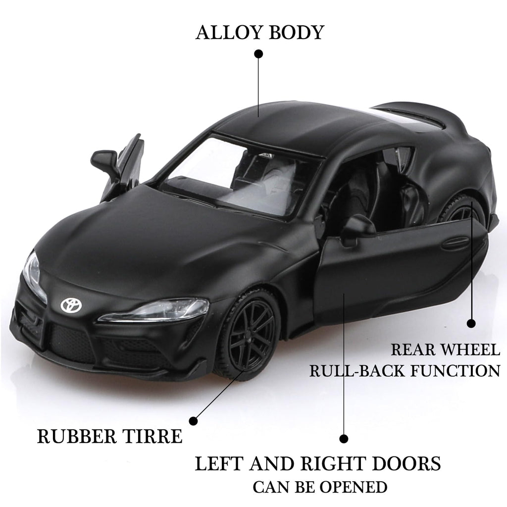 TOKAXI 1/36 Scale 2020 Toyota Supra Diecast Pull-Back Car – Black