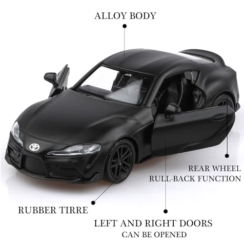 TOKAXI 1/36 Scale 2020 Toyota Supra Diecast Pull-Back Car – Black