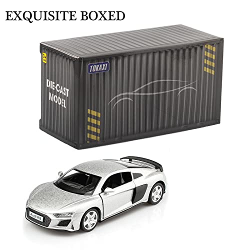 TOKAXI 1/36 Scale Audi R8 Diecast Car – Pull-Back Toy with Opening Doors
