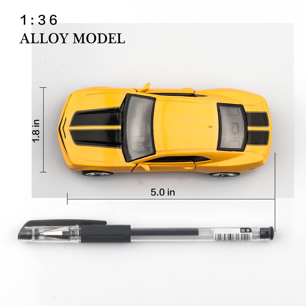 TOKAXI 1/36 Scale Chevrolet Camaro Bumblebee Diecast Pull-Back Toy Car (Yellow)