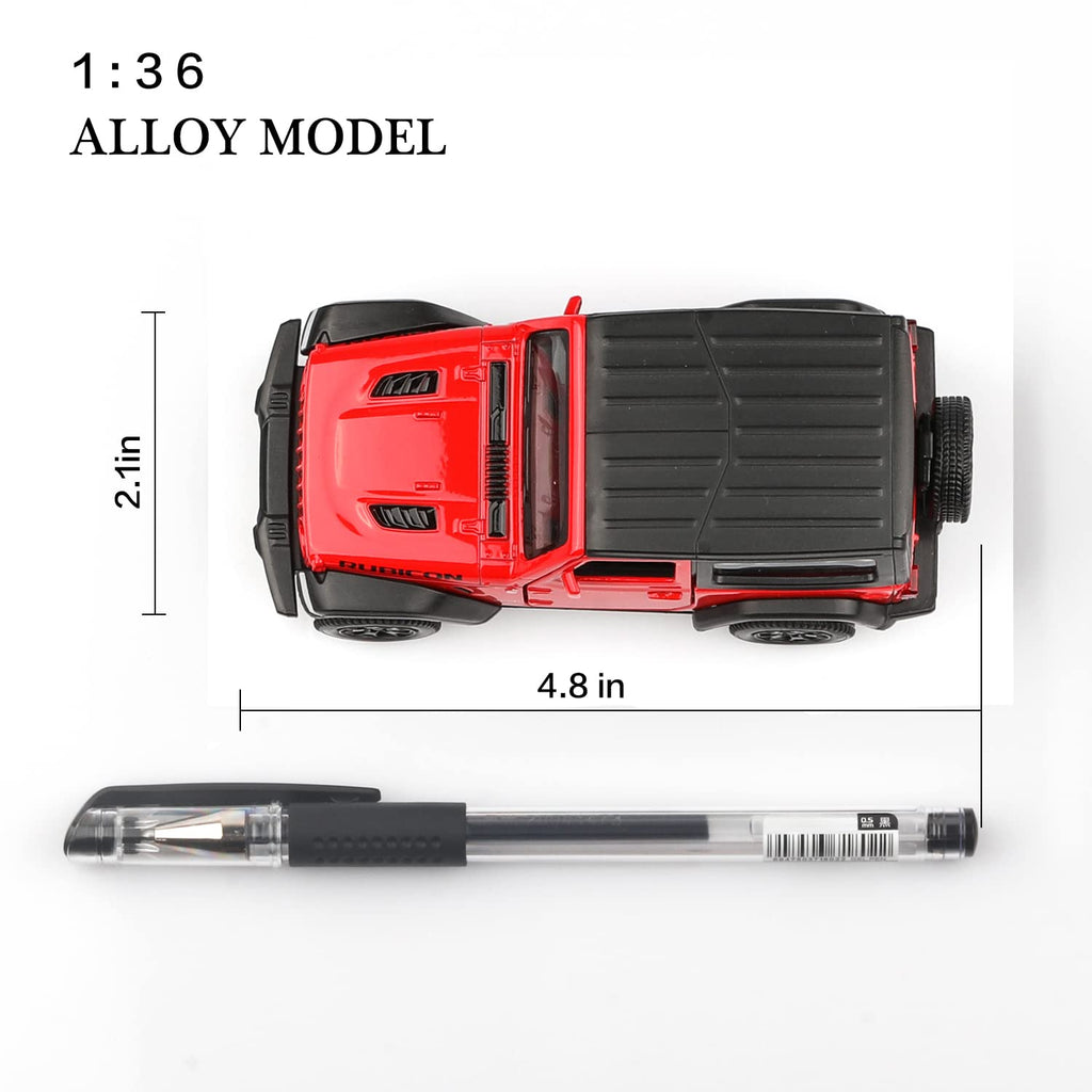TOKAXI 1/36 Scale Diecast Wrangler Rubicon Pullback Vehicle Toy for Kids and Collectors