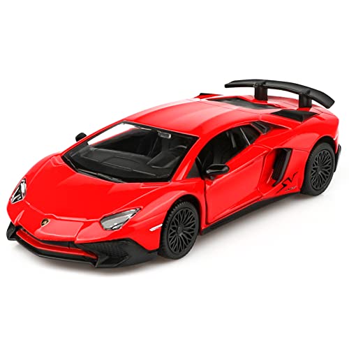 TOKAXI 1/36 Scale Lamborghini Aventador LP750-4 SV Diecast Car – Pull-Back Toy with Opening Doors