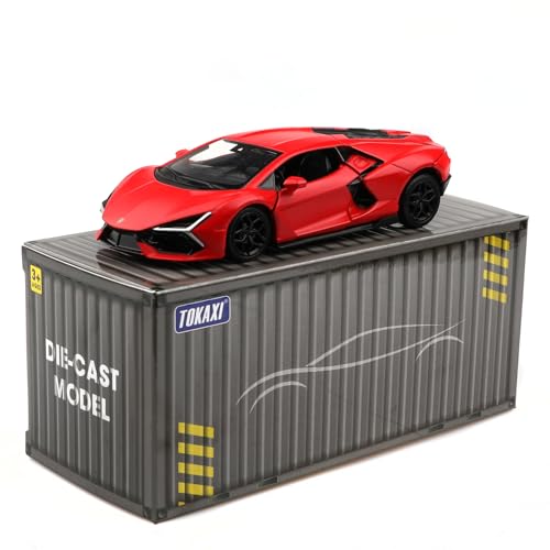 TOKAXI 1:36 Scale Lamborghini Revuelto Diecast Car - Pull Back Toy for Kids & Collectors, Red