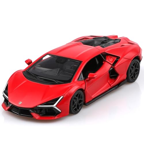 TOKAXI 1:36 Scale Lamborghini Revuelto Diecast Car - Pull Back Toy for Kids & Collectors, Red