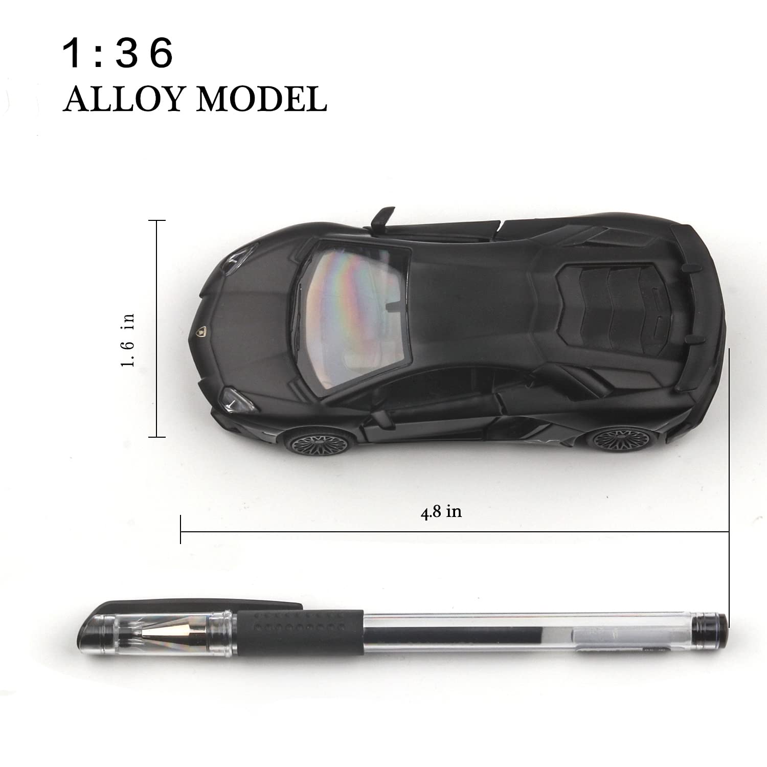 TOKAXI 1/36 Scale LP750-4 SV Diecast Car Model with Pull-Back Action and Opening Doors, Matte Finish