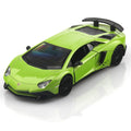 TOKAXI Lamborghini Aventador LP750-4 SV 1/36 Diecast Car - Pull Back Toy with Opening Doors, Green