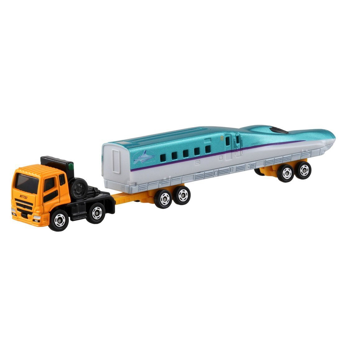Tomica No.122 Long Type: Mitsubishi Fuso Super Great H5 Series Shinkansen Hayabusa Transport Vehicle Set