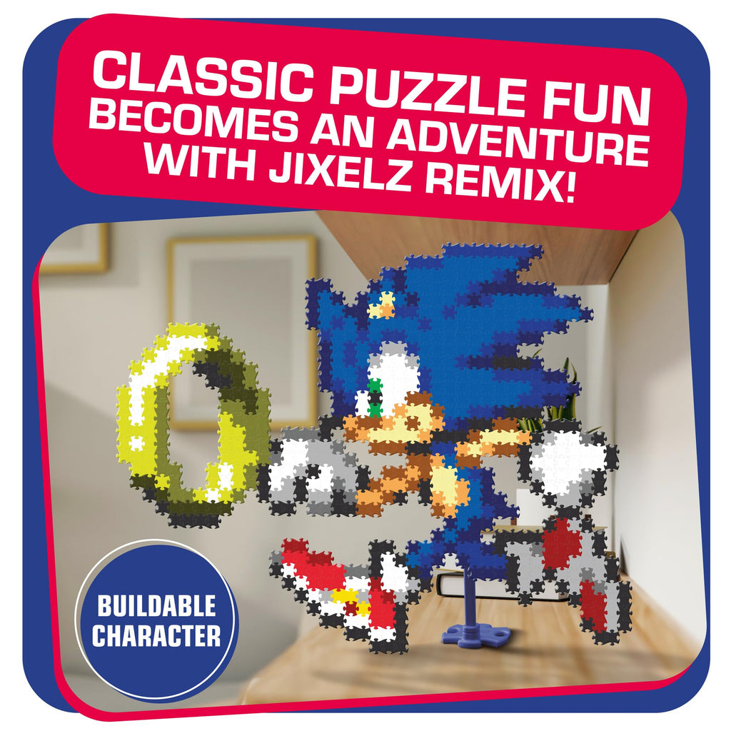 TOMY Jixelz Remix Sonic the Hedgehog Craft Kit – No Glue Pixel Art, 700+ Pieces, Ages 8+