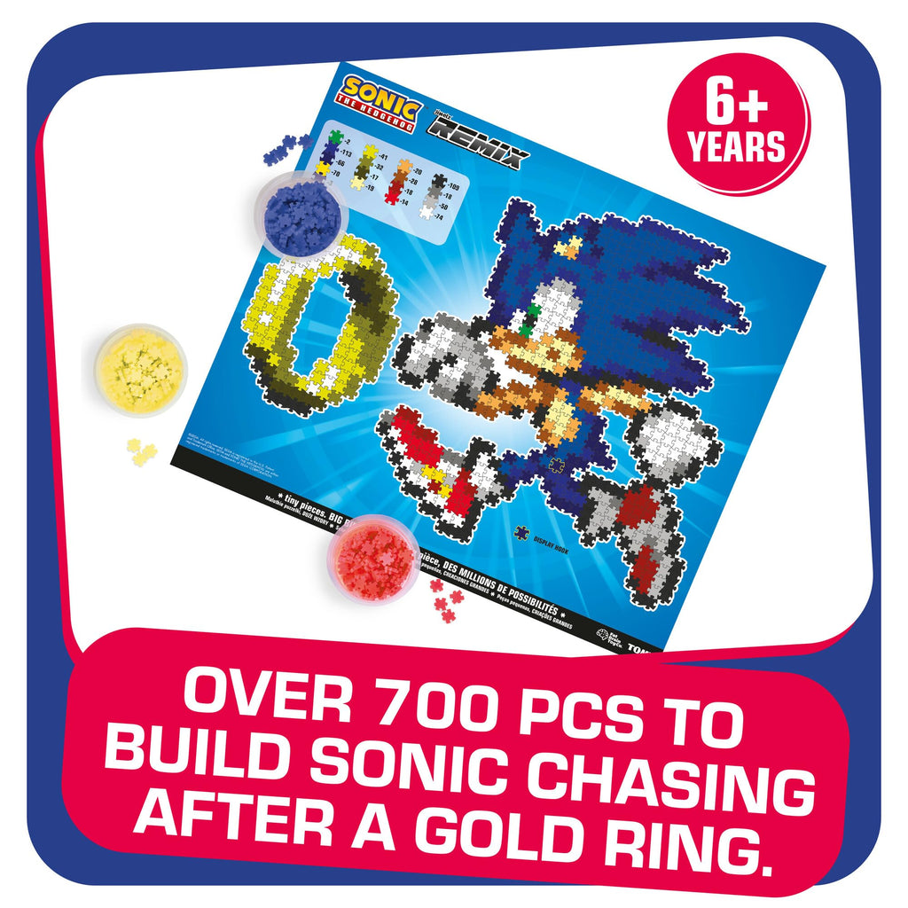 TOMY Jixelz Remix Sonic the Hedgehog Craft Kit – No Glue Pixel Art, 700+ Pieces, Ages 8+