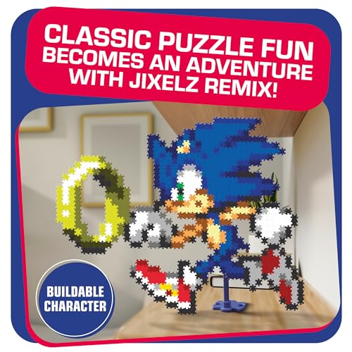 TOMY Jixelz Remix Sonic the Hedgehog Craft Kit – No Glue Pixel Art, 700+ Pieces, Ages 8+