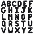 TONIFUL 52-Piece 16-Inch Black Foil Letter Balloons – Two Complete Alphabets for Custom Phrases