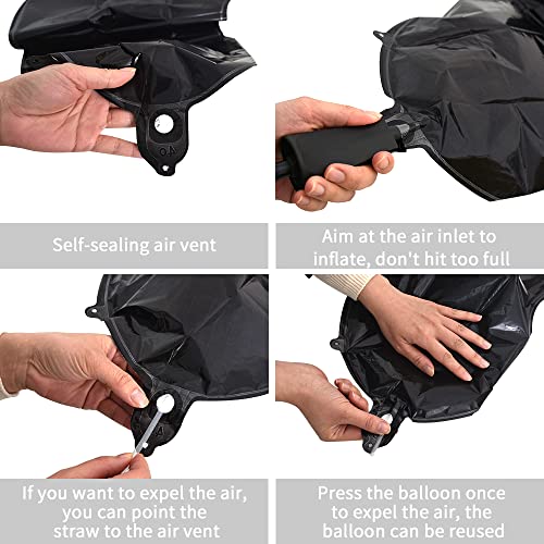 TONIFUL 52-Piece 16-Inch Black Foil Letter Balloons – Two Complete Alphabets for Custom Phrases