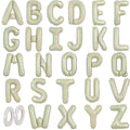 TONIFUL 52-Piece 16-Inch Cream Green Foil Alphabet Balloons for Custom Phrases and Party Decor