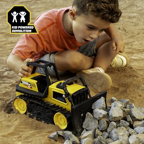 Tonka Steel Classics Bulldozer – Real Steel Construction Toy Truck for Kids Ages 3+