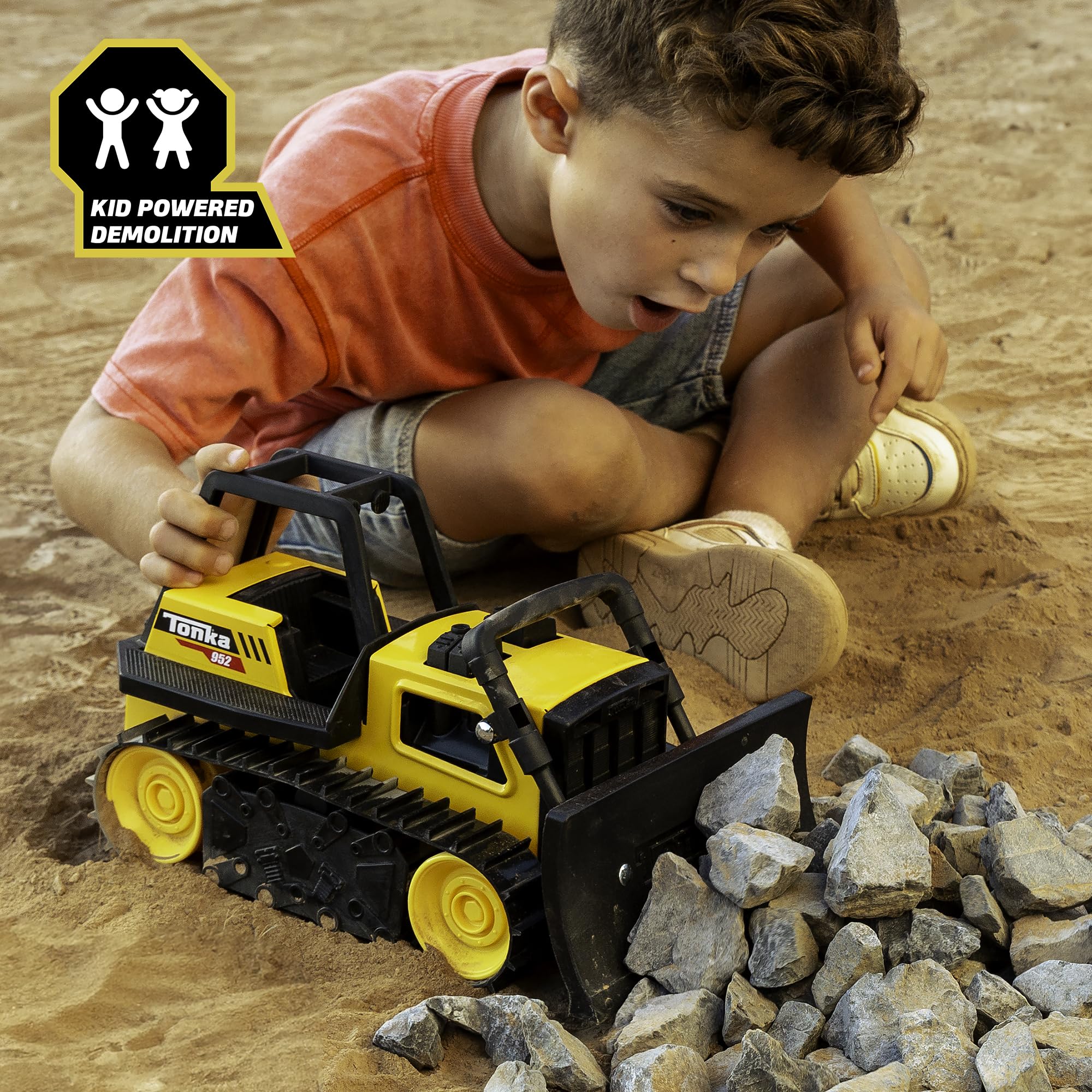Tonka Steel Classics Bulldozer – Real Steel Construction Toy Truck for Kids Ages 3+
