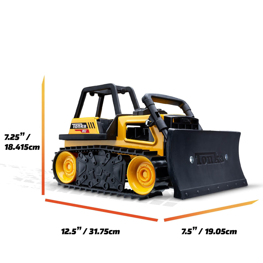 Tonka Steel Classics Bulldozer – Real Steel Construction Toy Truck for Kids Ages 3+