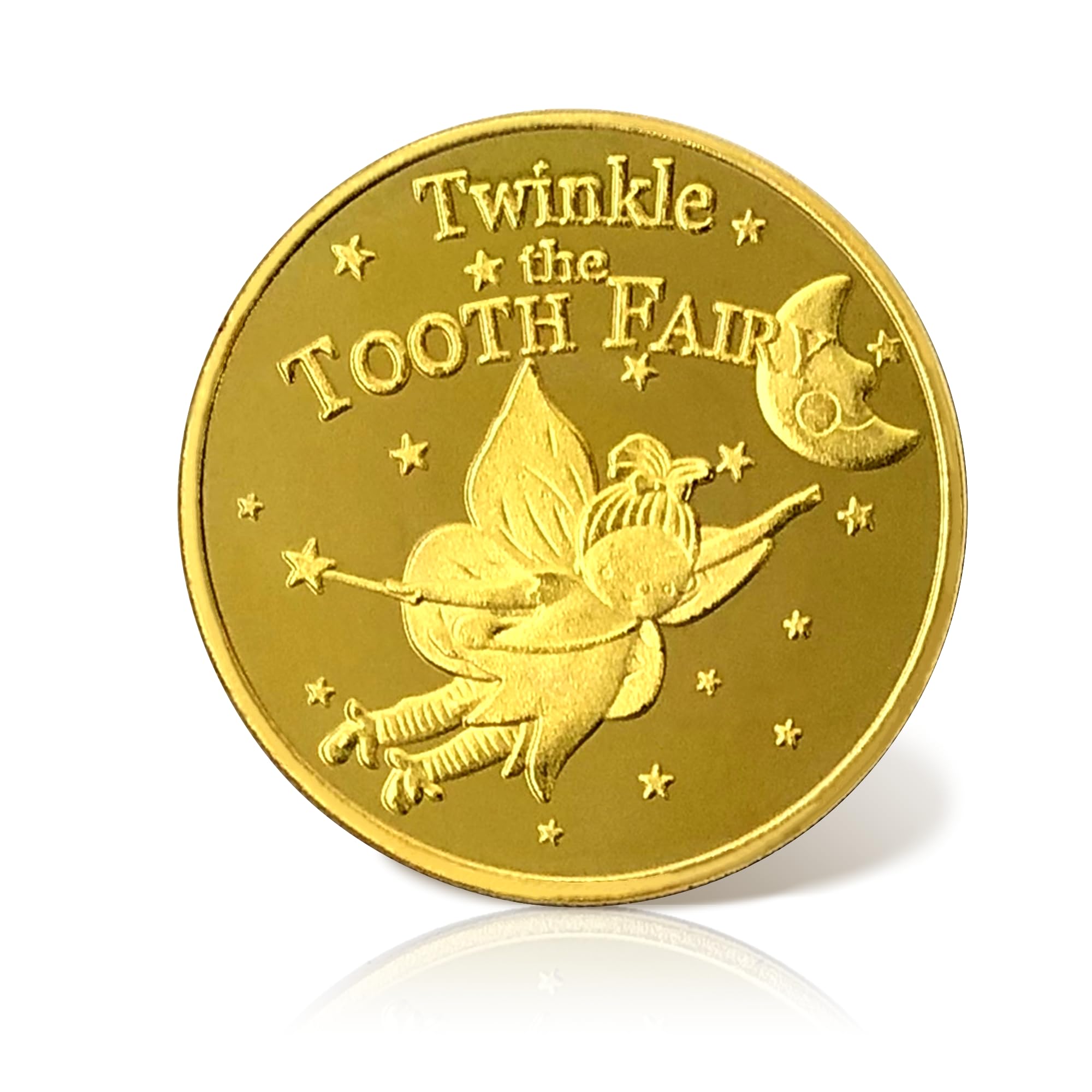 Tooth Fairy Coins – 8 Pack Golden Zinc Alloy Keepsakes for Lost Tooth Kids