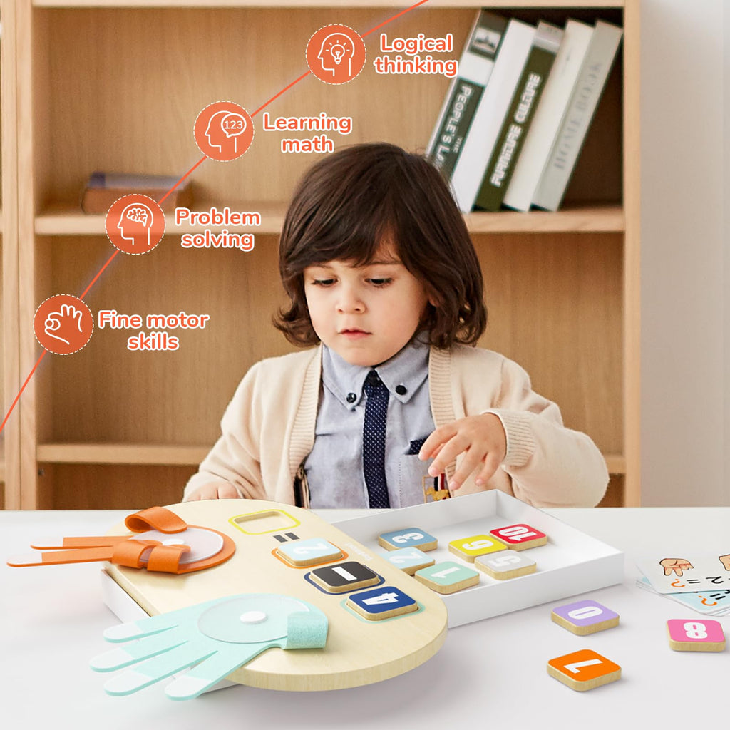 TOP BRIGHT Number Counting Toy for Toddlers - Montessori Finger Counting Math Blocks for Ages 3-5