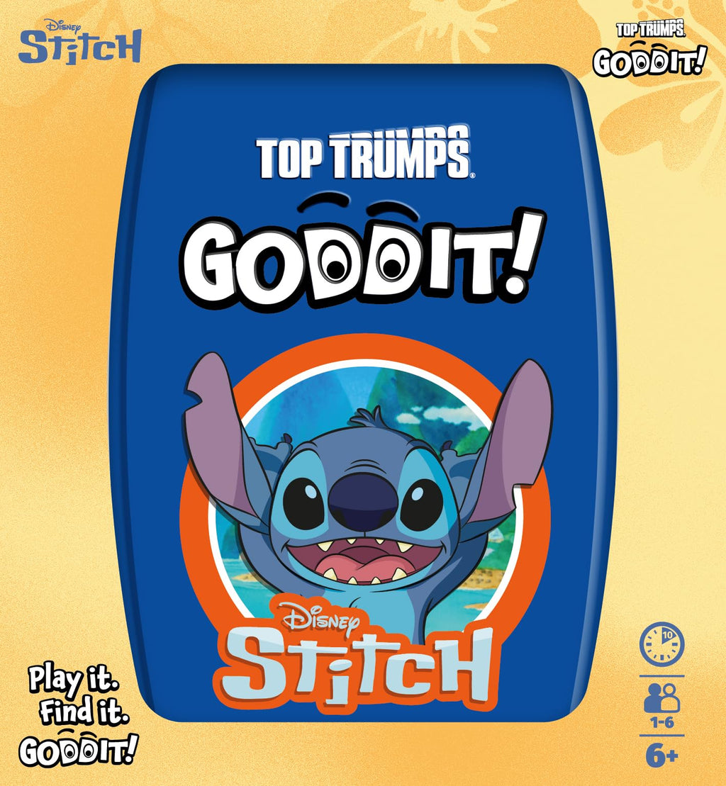 Top Trumps Stitch Goddit! Card Game – 5 Puzzle Games, 55 Cards, Travel Tin